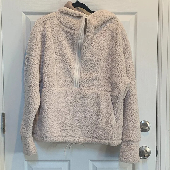 Prana Wm’s Polar Escape Cream 1/2 Zip Fleece Pullover Sz L # - Picture 1 of 5